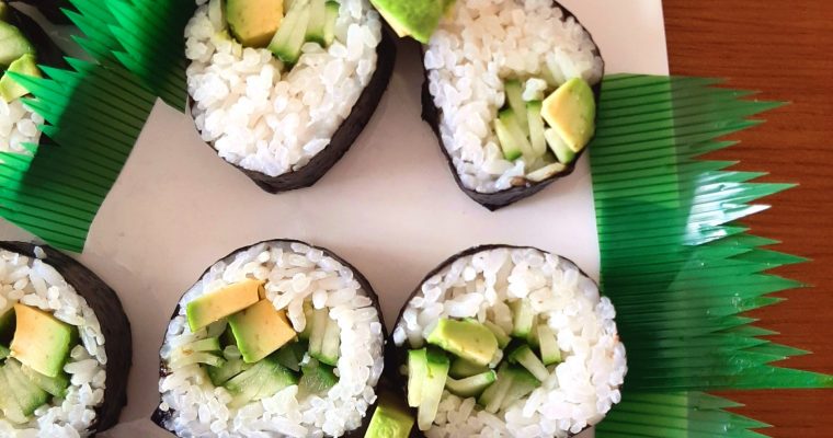 Avocado Cucumber Sushi Rolls